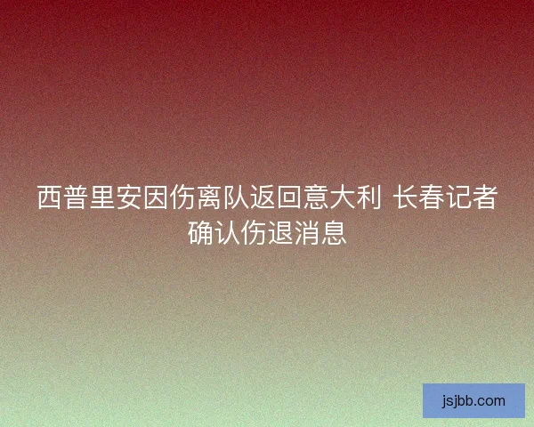 西普里安因伤离队返回意大利 长春记者确认伤退消息