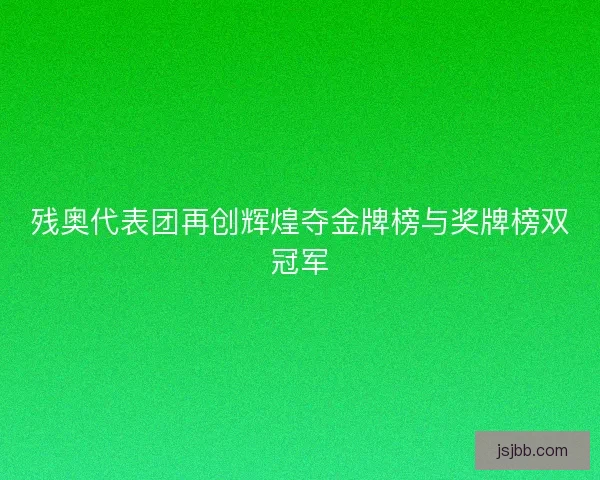 残奥代表团再创辉煌夺金牌榜与奖牌榜双冠军